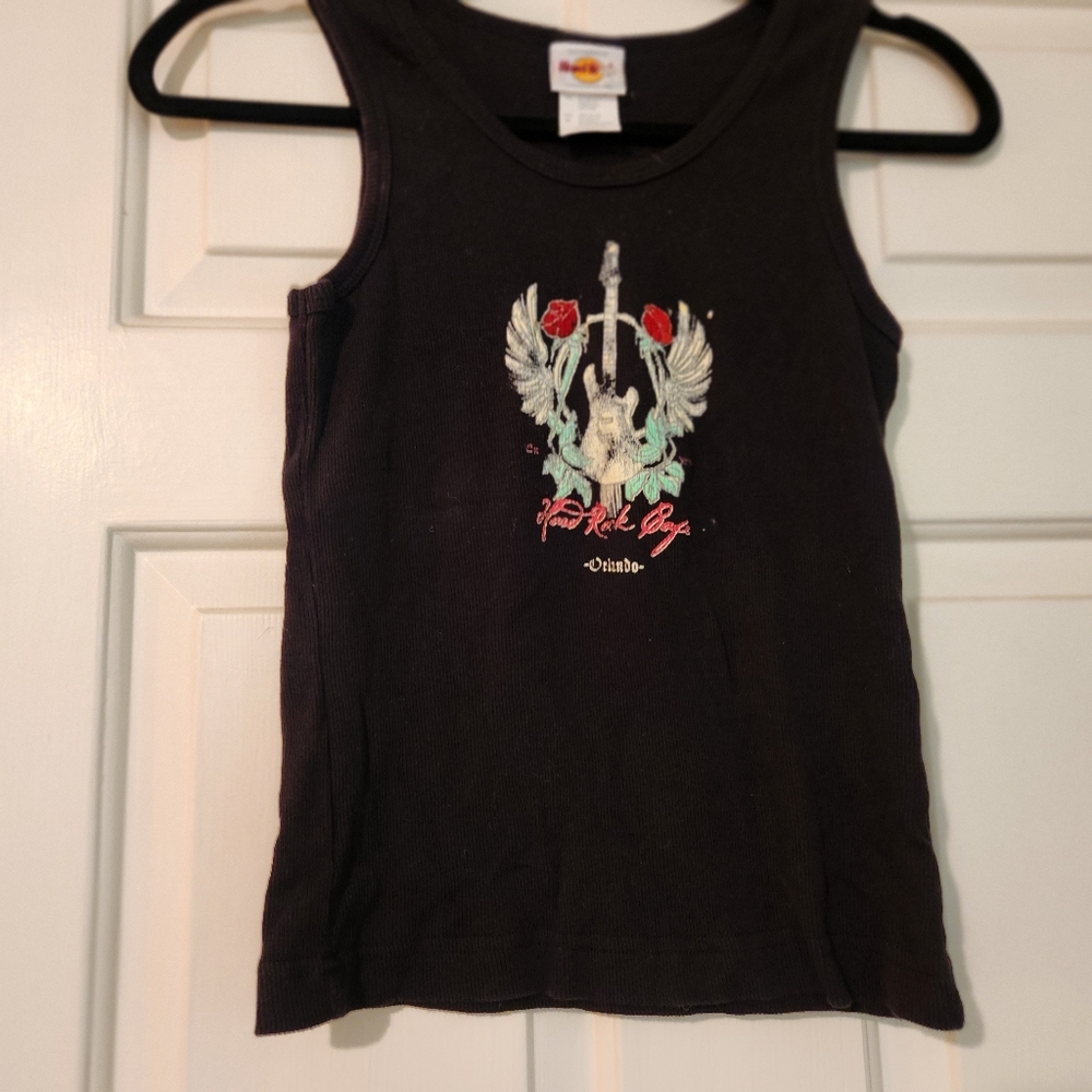 Vintage  Girls XL Black Hard Rock Cafe Tank Top